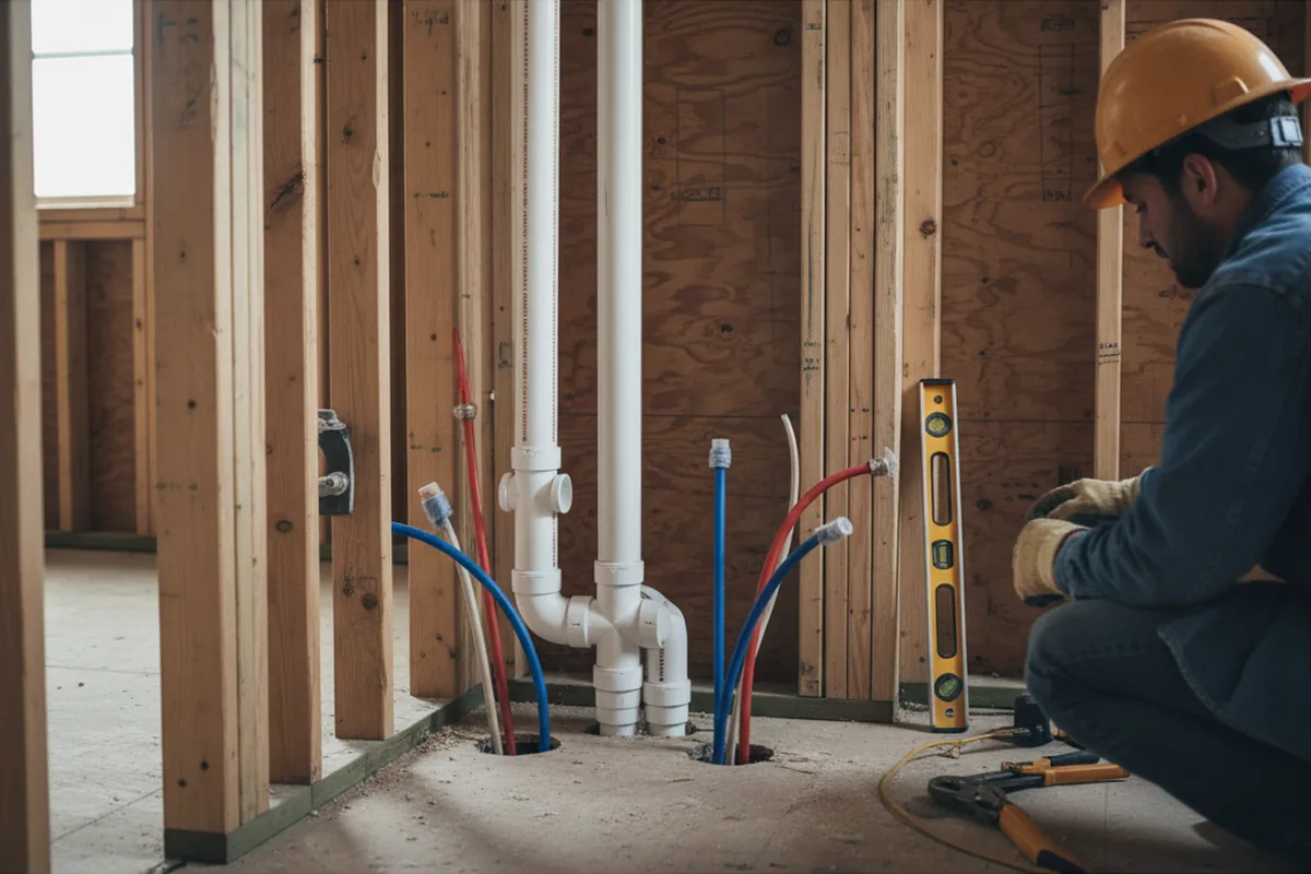 Drain and supply rough-in during Leak Detection in Gurley